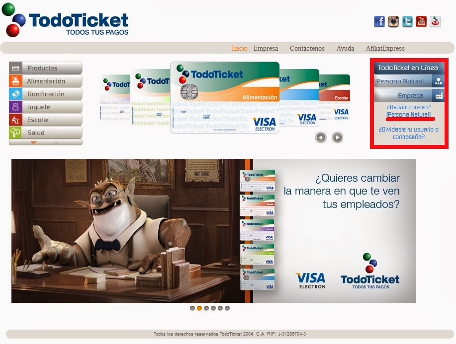 Portal principal de todoticket.com.ve Portal principal de todoticket.com.ve