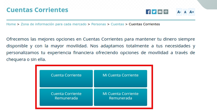 Tipos de Cuentas corrientes