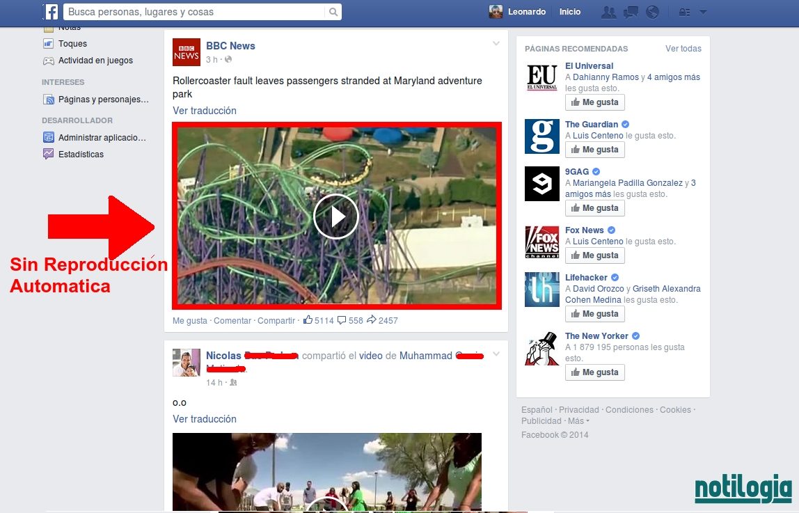 No mas Reproducción Automática de Videos en Facebook 1-1-5