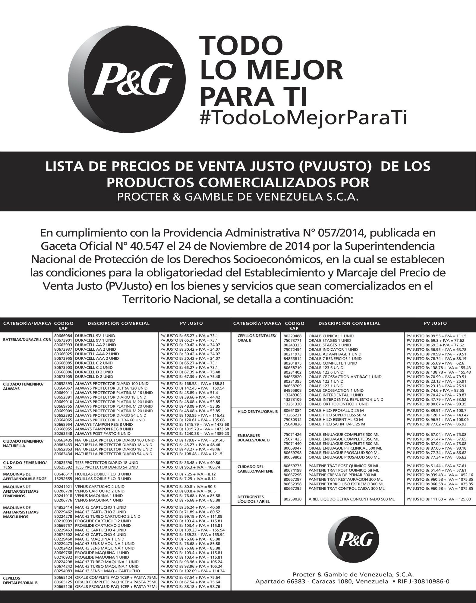 Lista de Precios Justos