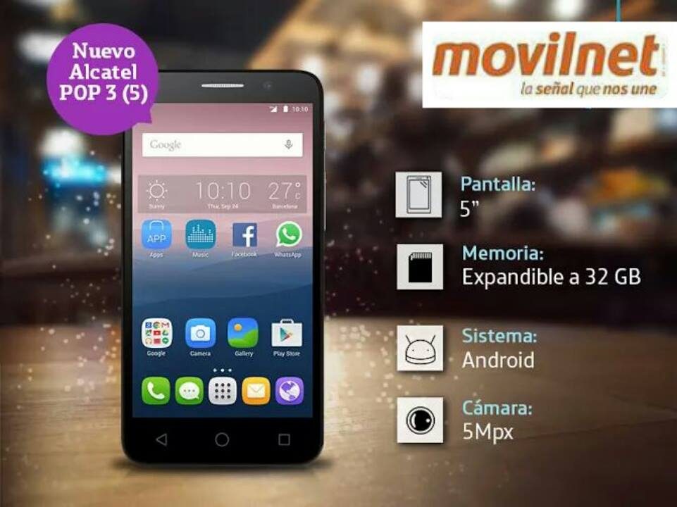 Alcatel Pop 3 Movilnet 2016 2