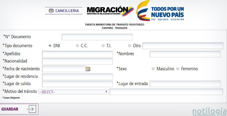 Portal de migración de Colombia