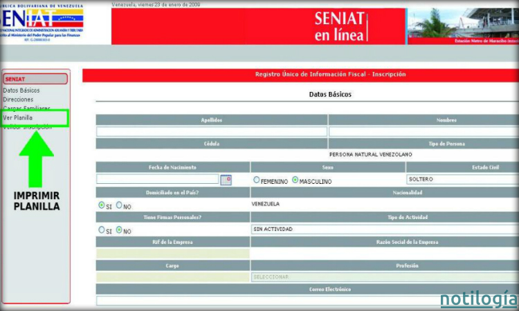 Cómo Sacar Planilla RIF del SENIAT