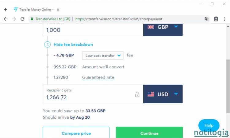  Transferwise Paso 3