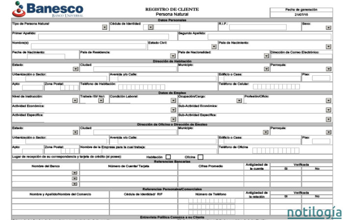 Planilla Banesco