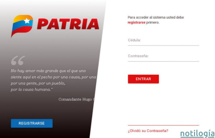 Registro en patria